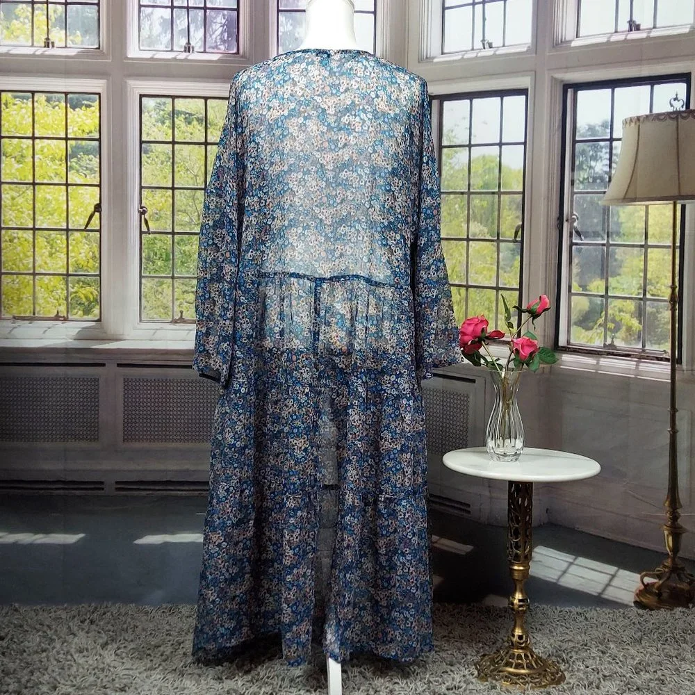 NWT SONOMA RUFFLE TIERED FLORAL DUSTER (PLUS SIZE)